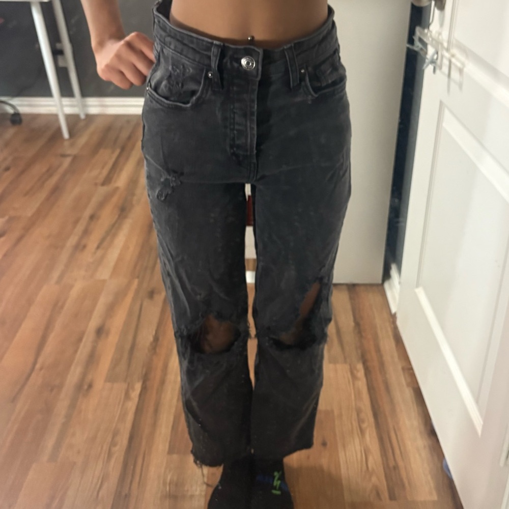 Distressed Black Jeans